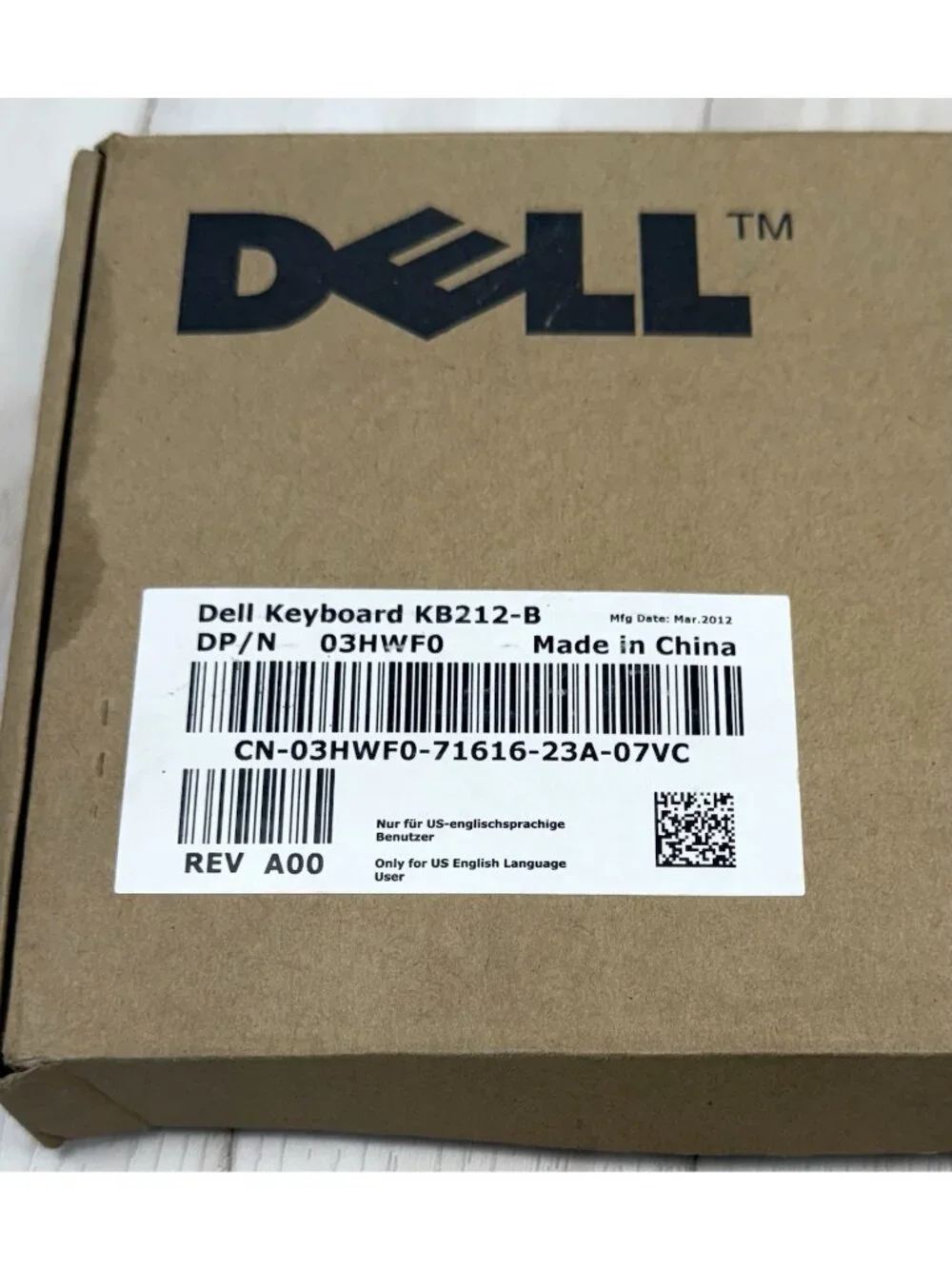 Genuine OEM Dell KEYBOARD KB212-B USB Wired Black QWERTY Quiet 03HWF0 NIB NEW